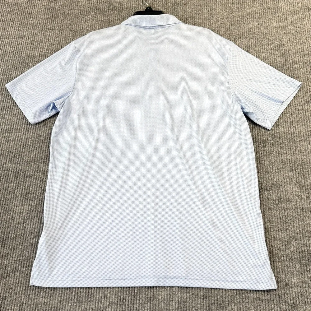 Adidas Polo Shirt Mens XL Blue Micro Dot Golf Performance Stretch Lightweight